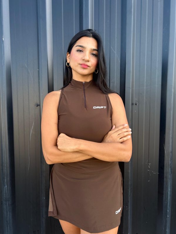 PREVENTA Musculosa con cierre Chocolate