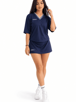 Preventa Remera oversize cuello tejido Navy